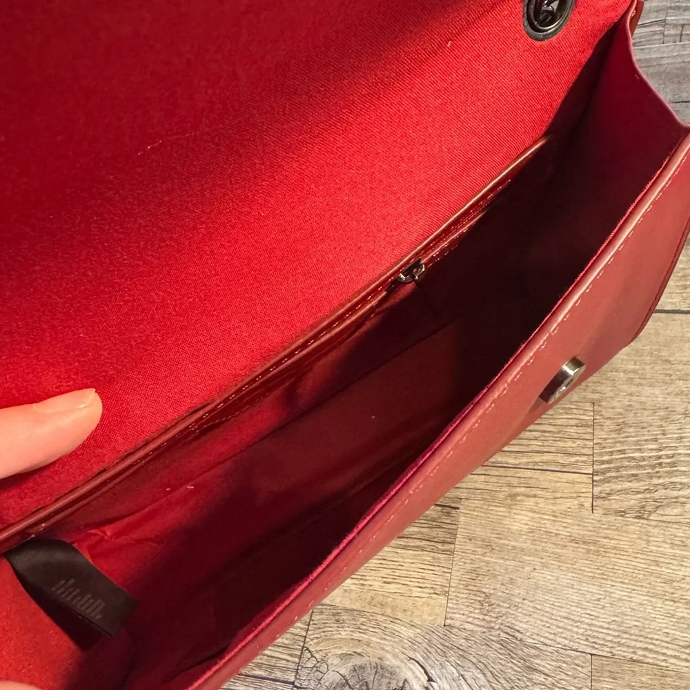 Badgley Mischka Red Crossbody Bag with Chain - Picture 7 of 10